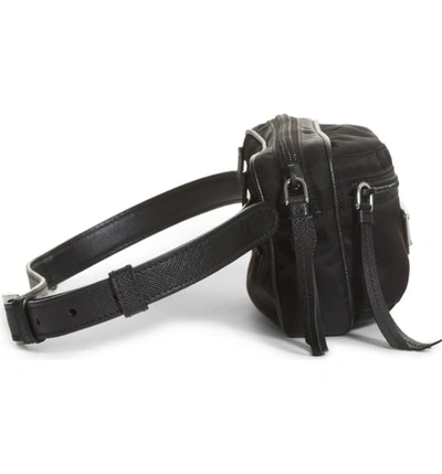 Shop Prada Small Nylon Belt Bag In Nero