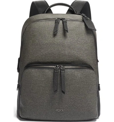 Shop Tumi Varek Hudson Faux Leather Backpack - Grey In Earl Grey