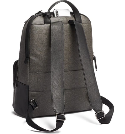 Shop Tumi Varek Hudson Faux Leather Backpack - Grey In Earl Grey