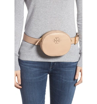 Shop Tory Burch Mcgraw Leather Belt/crossbody Bag In Devon Sand