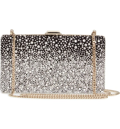 Shop Jimmy Choo Clemmie Degrade Crystal Frame Clutch In Black/ Silver