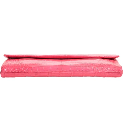 Shop Nancy Gonzalez Small Gotham Genuine Crocodile Clutch - Pink In Hot Pink Matte
