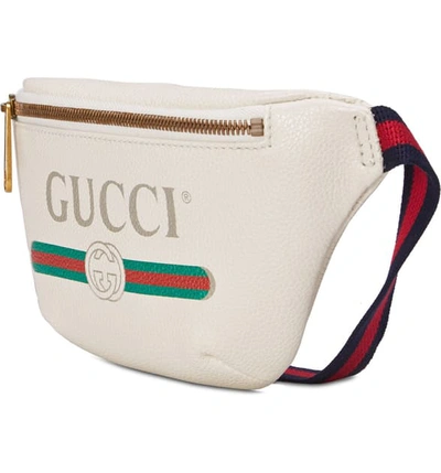 Gucci Printed Textured-leather Belt Bag In White Leather | ModeSens
