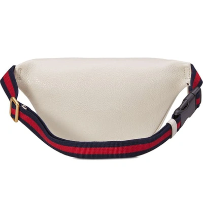 Shop Gucci Leather Belt Bag In Mystic White/ Vert Red