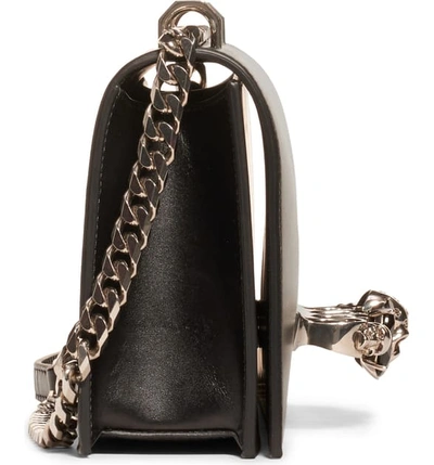 Shop Alexander Mcqueen Embellished Knuckle Clasp Leather Box Satchel In Black