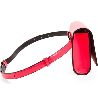 Shop Saint Laurent Kate Leather Belt Bag In Neon Pink