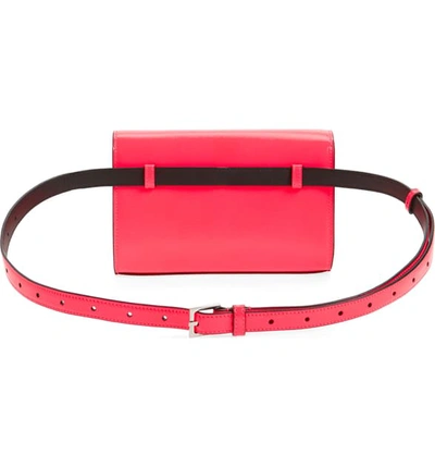 Shop Saint Laurent Kate Leather Belt Bag In Neon Pink