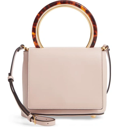 Shop Marni Ring Handle Leather Bag In Quartz