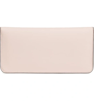 Shop Tory Burch Robinson Leather Clutch In Shell Pink