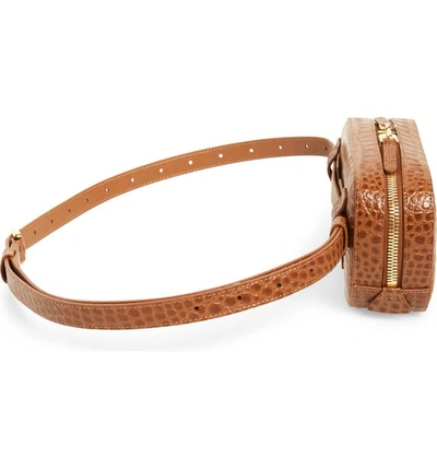 Shop Senreve Coda Croc Embossed Leather Belt Bag In Chestnut