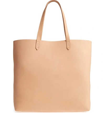 Shop Madewell 'transport' Leather Tote - Ivory In Linen