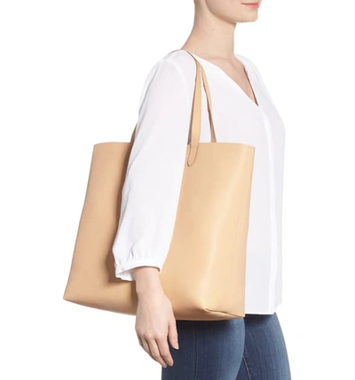 Shop Madewell 'transport' Leather Tote - Ivory In Linen