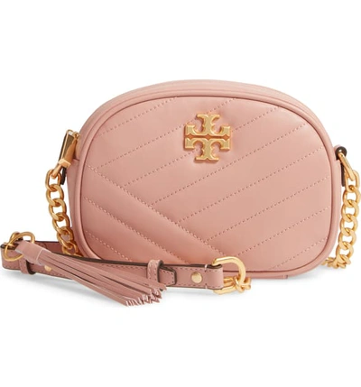 Tory Burch Kira Chevron Small Camera Bag In Pink Moon