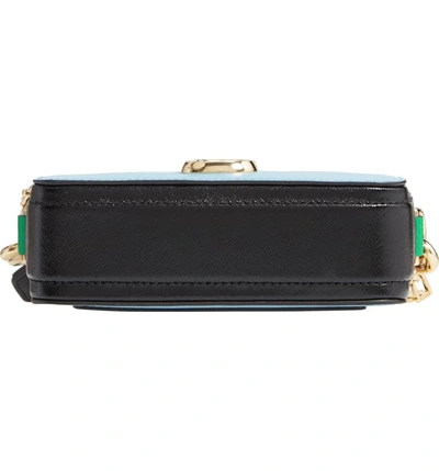 Shop Marc Jacobs Snapshot Leather Crossbody Bag In Misty Blue Multi