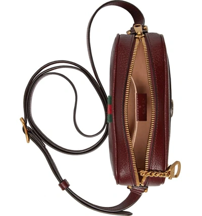 Shop Gucci Minimini Leather Crossbody Bag In Vintage Bord/ Vert Red Vert