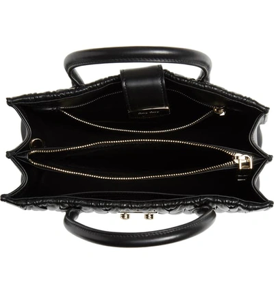 Shop Miu Miu Confidential Matelasse Quilted Lambskin Leather Satchel - Black In Nero