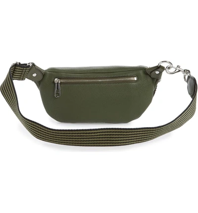 Rebecca Minkoff Bree Webbing Strap Leather Belt Bag In Hunter Green silver ModeSens