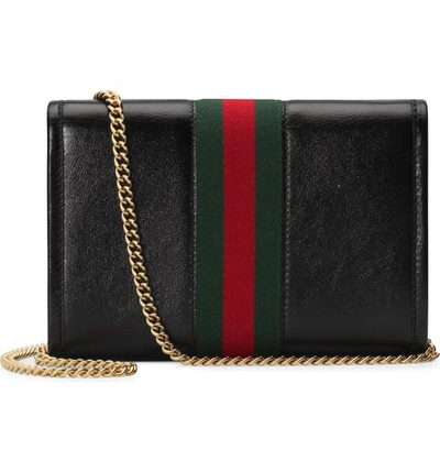 Shop Gucci Minileather Crossbody Bag In Nero/ Vert Red Multi