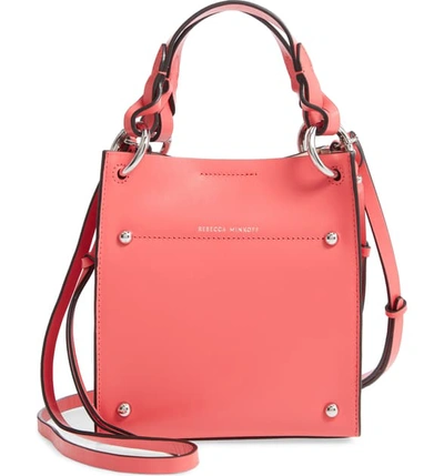 Shop Rebecca Minkoff Mini Kate North/south Leather Tote - Pink In Grapefruit