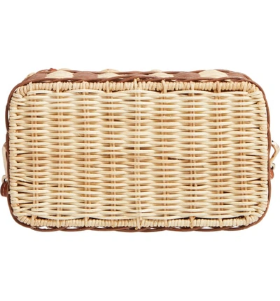 Shop Ulla Johnson Priska Lunchbox Woven Wicker Bag In Natural