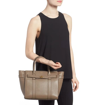 Shop Mulberry Small Zip Bayswater Classic Leather Tote - Brown In Clay