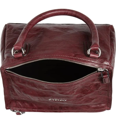 Shop Givenchy 'small Pepe Pandora' Leather Crossbody Bag - Burgundy In Aubergine