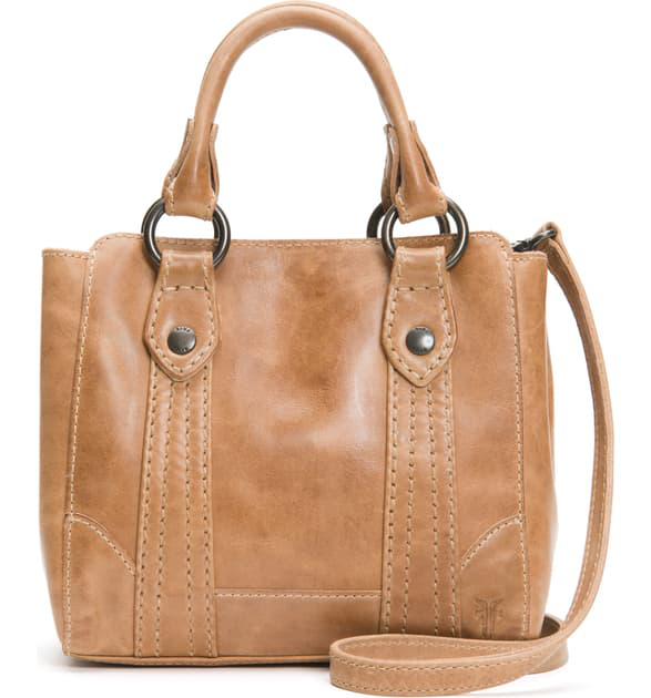 Frye Mini Melissa Leather Crossbody Bag - Brown In Beige | ModeSens