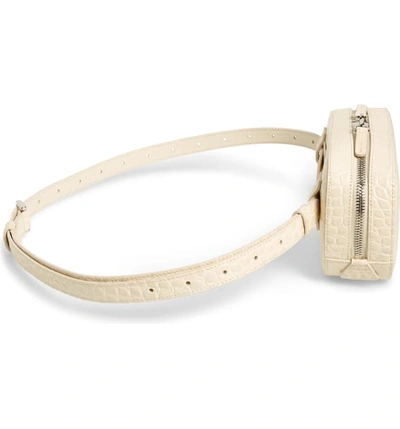 Shop Senreve Coda Croc Embossed Leather Belt Bag In Cream