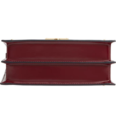 Shop Thom Browne Mini Mrs. Thom Leather Crossbody Bag In Burgundy