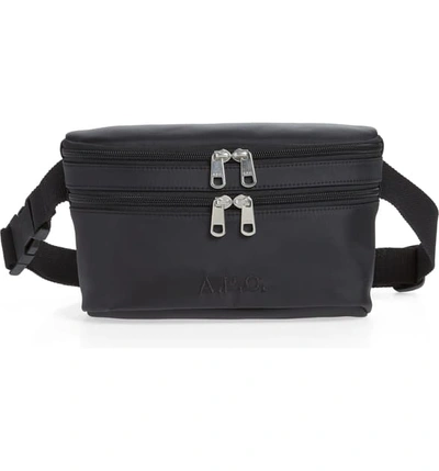 Shop A.p.c. Banane Raphael Nylon Belt Bag In Noir