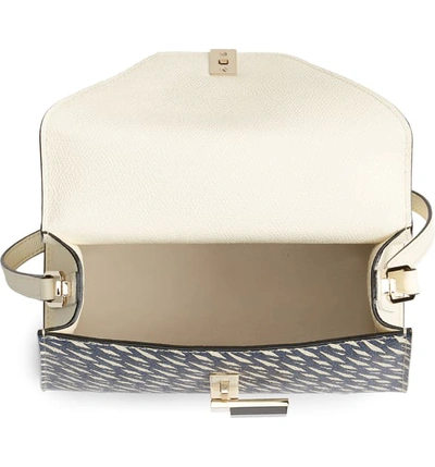Shop Valextra Mini Iside Monogram Leather Top Handle Bag In Pergamena/ Royal