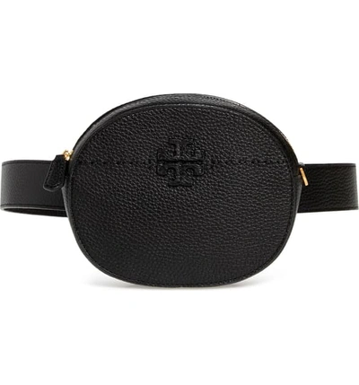 Shop Tory Burch Mcgraw Leather Belt/crossbody Bag In Black