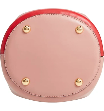 Shop Marni Two-tone Leather Hammered Top Handle Bag In Tulip/ Apricot
