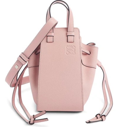 Shop Loewe Hammock Mini Leather Hobo - Pink In Pastel Pink