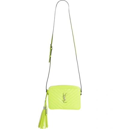 Shop Saint Laurent Lou Matelasse Leather Crossbody Bag In Neon Yellow