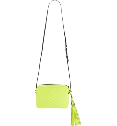 Shop Saint Laurent Lou Matelasse Leather Crossbody Bag In Neon Yellow