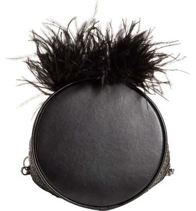 Shop Christian Louboutin Marie Jane Lace Bucket Bag - Black In Black/ Black/ Jet Hem