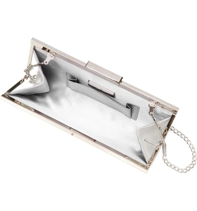 Shop Nina Crystal Frame Clutch In Silver