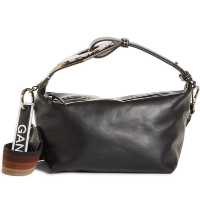 Shop Ganni Leather Handbag In Black