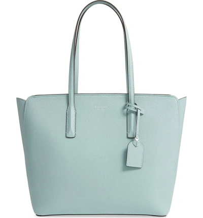 Shop Kate Spade Large Margaux Leather Tote - Blue In Hazy