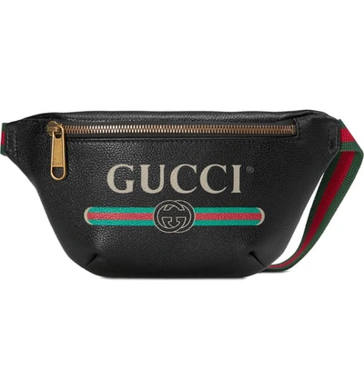 Shop Gucci Leather Belt Bag In Nero/ Vert Red Vert Multi