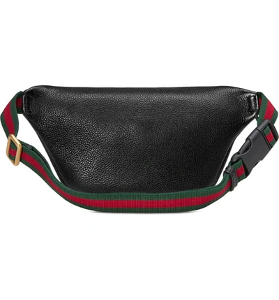 Shop Gucci Leather Belt Bag In Nero/ Vert Red Vert Multi