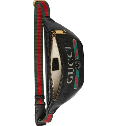 Shop Gucci Leather Belt Bag In Nero/ Vert Red Vert Multi