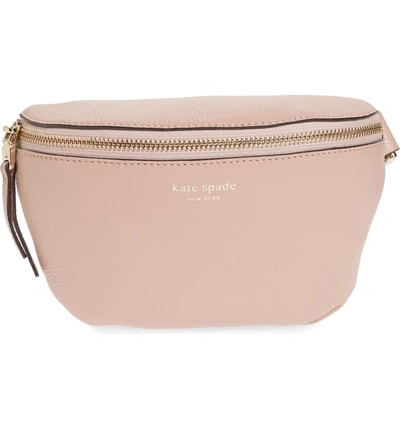 Shop Kate Spade Medium Polly Leather Belt Bag In Flapper Pink