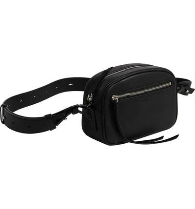 Shop Allsaints Captain Leather Belt Bag In Black