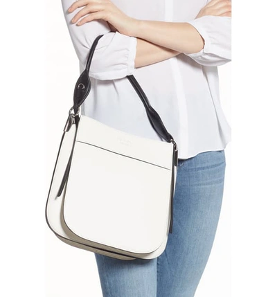 Shop Prada Large Margit Shoulder Bag In Bianco/ Nero
