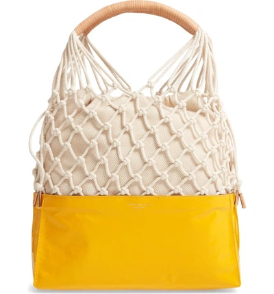 Shop Tory Burch Sandrine Net Tote - Yellow In Solar