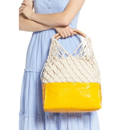 Shop Tory Burch Sandrine Net Tote - Yellow In Solar