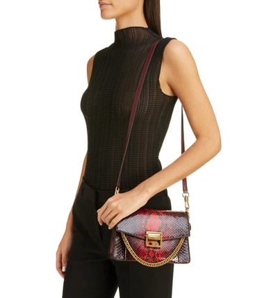 Shop Givenchy Small Gv3 Genuine Python Shoulder Bag In Red