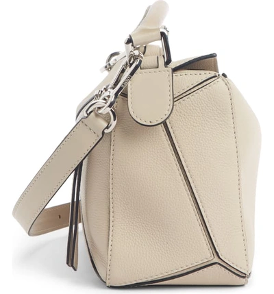 Shop Loewe Small Puzzle Leather Shoulder Bag In Light Oat